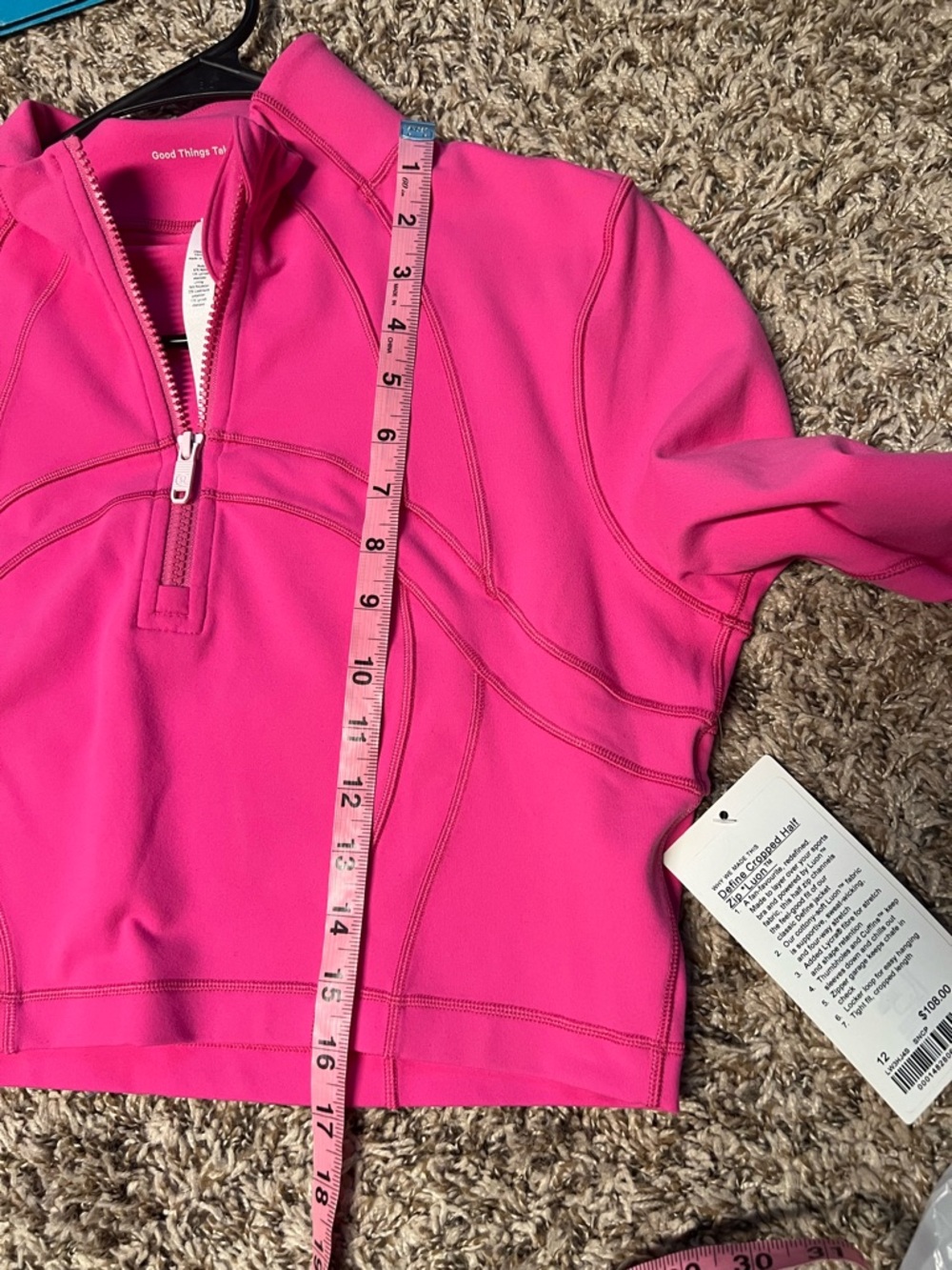 Lululemon Define Cropped Half Zip *Luon Sonic Pink - Picture 8 of 8